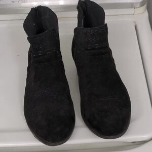 Natural Reflections Black Suede Ankle Booties